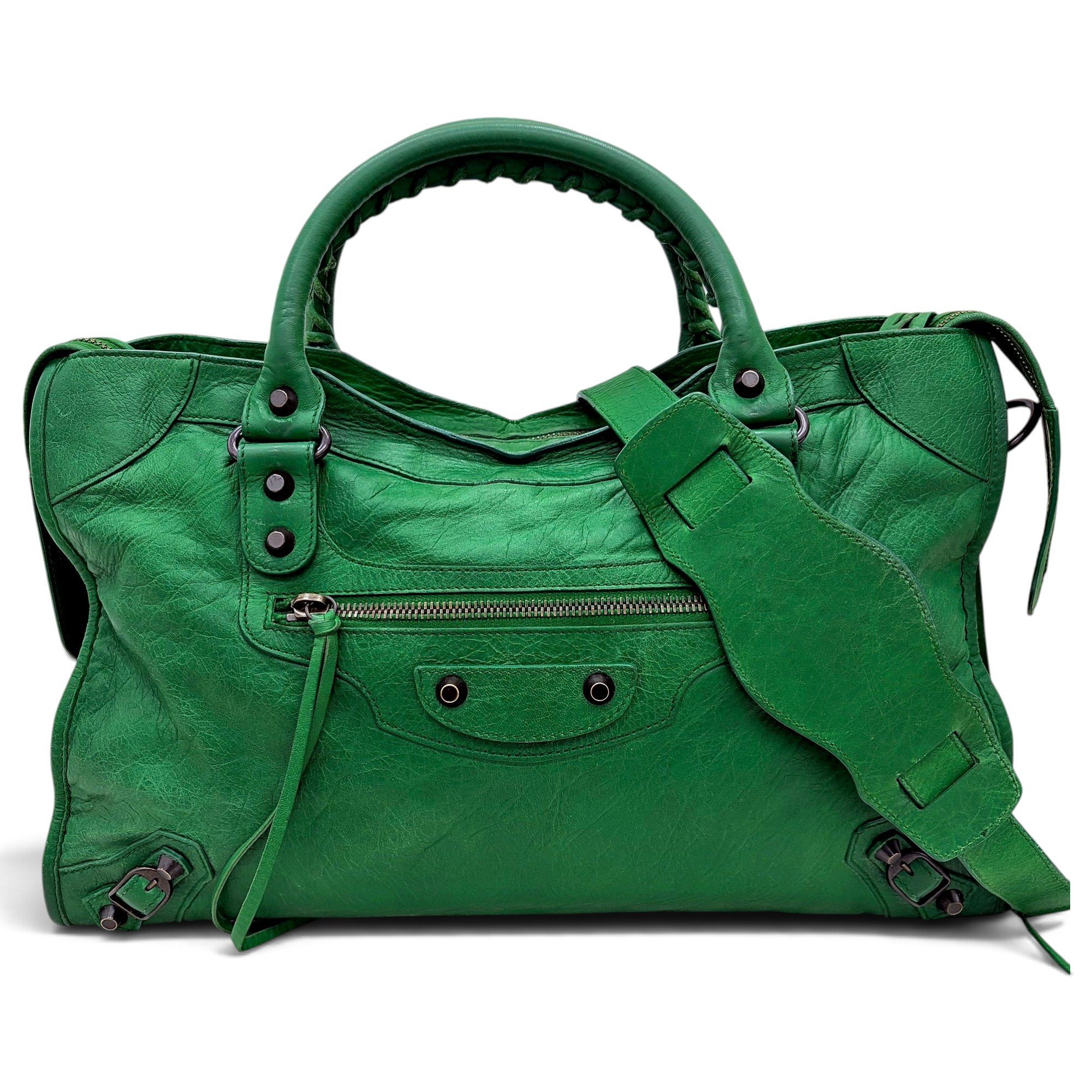 City leather handbag