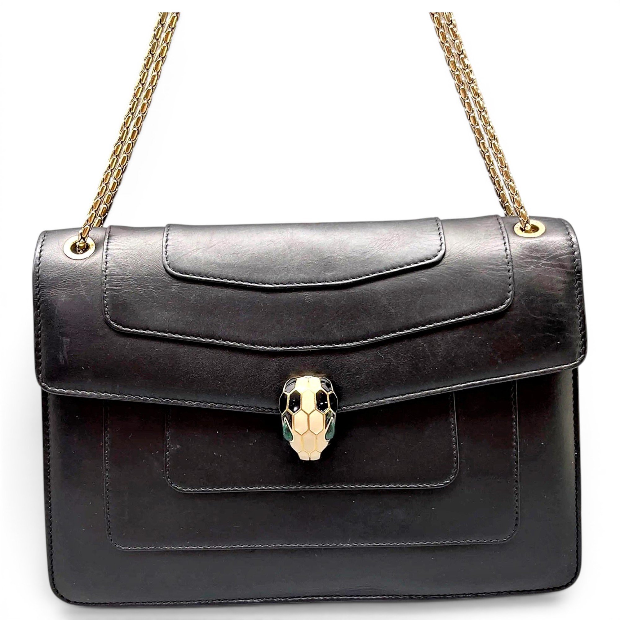 Serpenti leather handbag