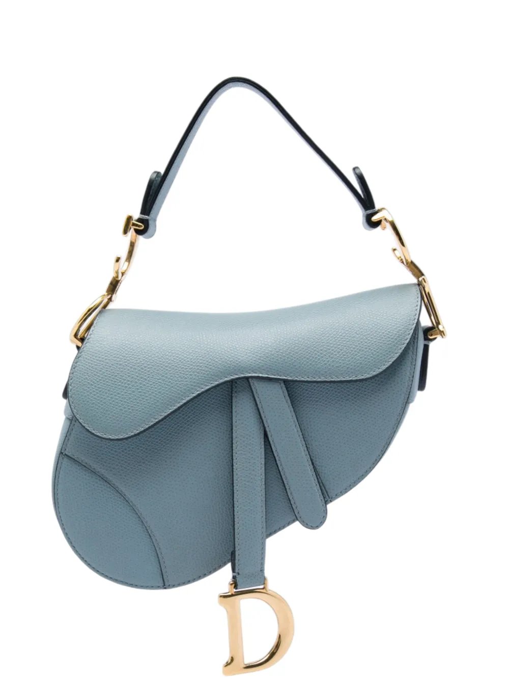 2018 Mini Grained Calfskin Saddle Bag satchel