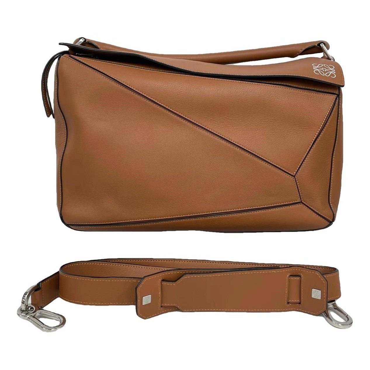 Puzzle leather crossbody bag