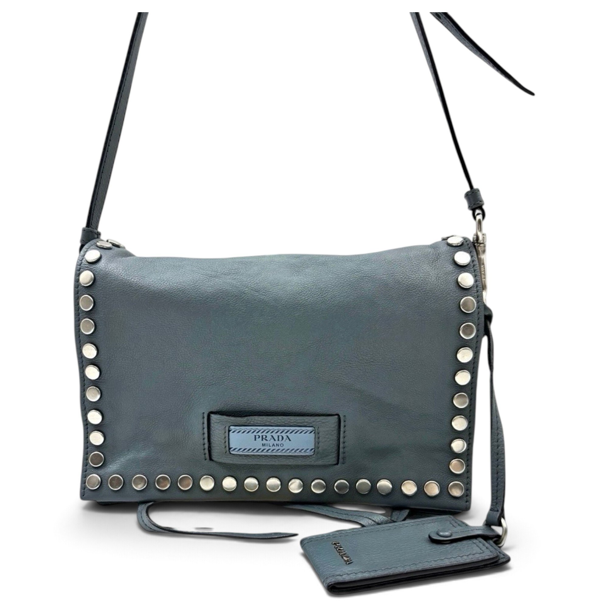 Etiquette leather handbag