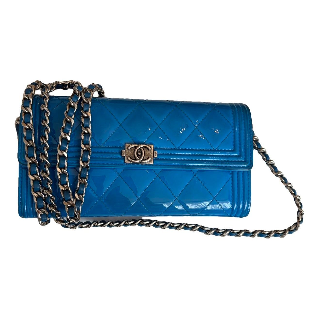 Wallet On Chain Boy patent leather crossbody bag