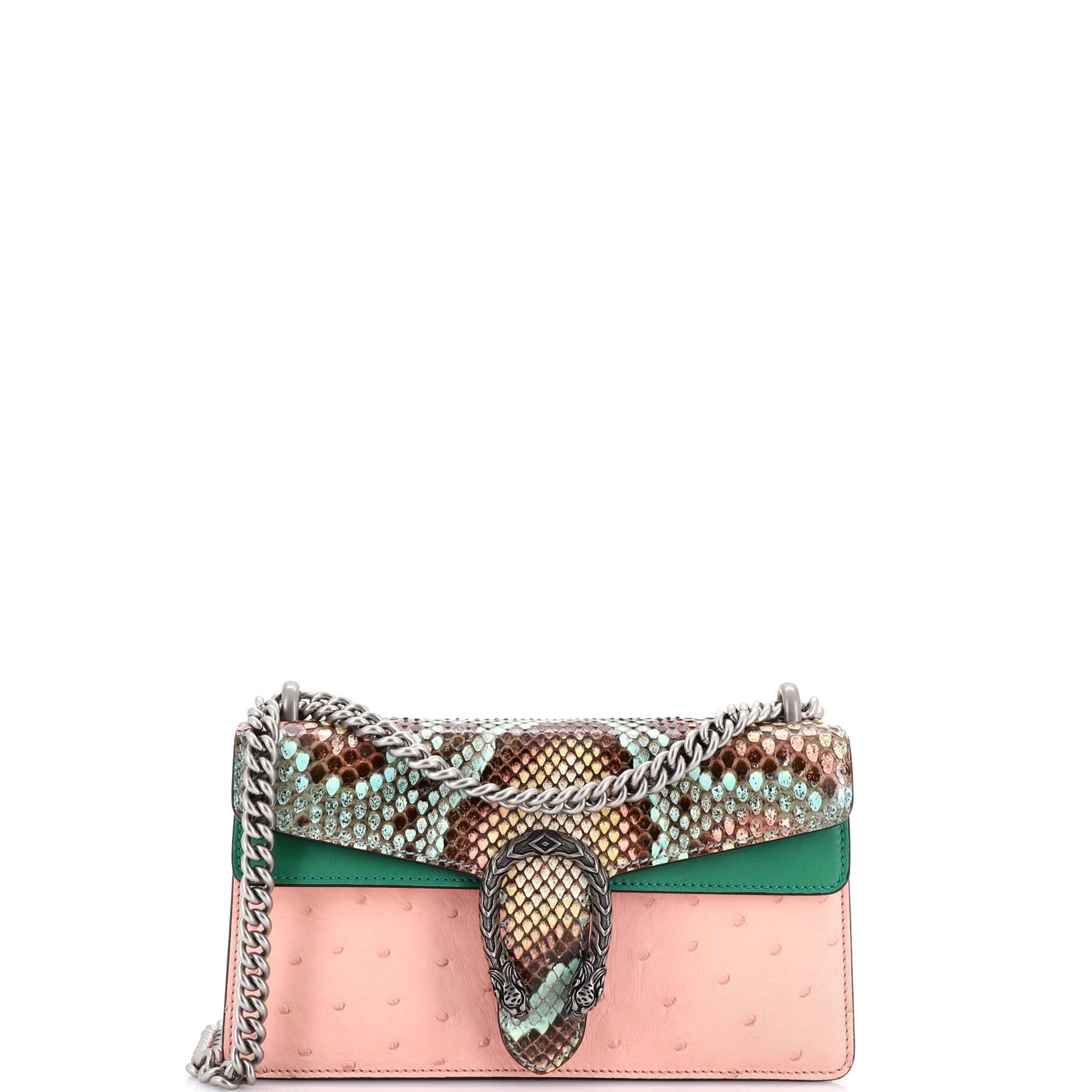Dionysus Bag Python with Ostrich and Leather Small