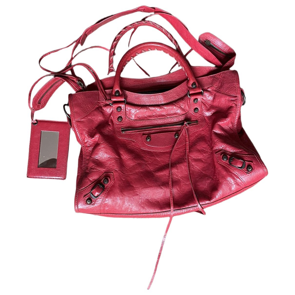 City leather handbag