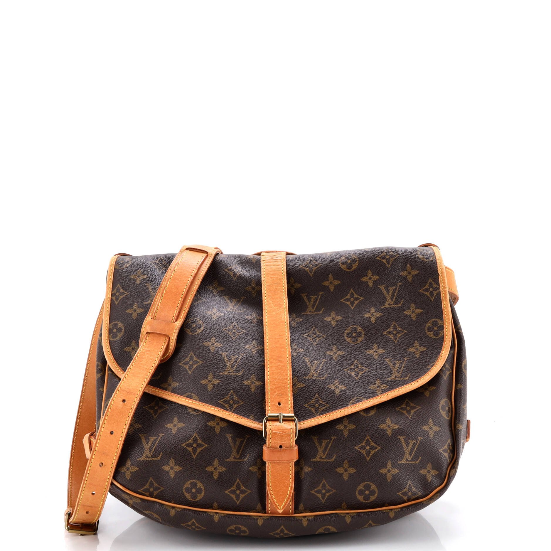 Louis Vuitton Saumur Handbag Monogram Canvas 35