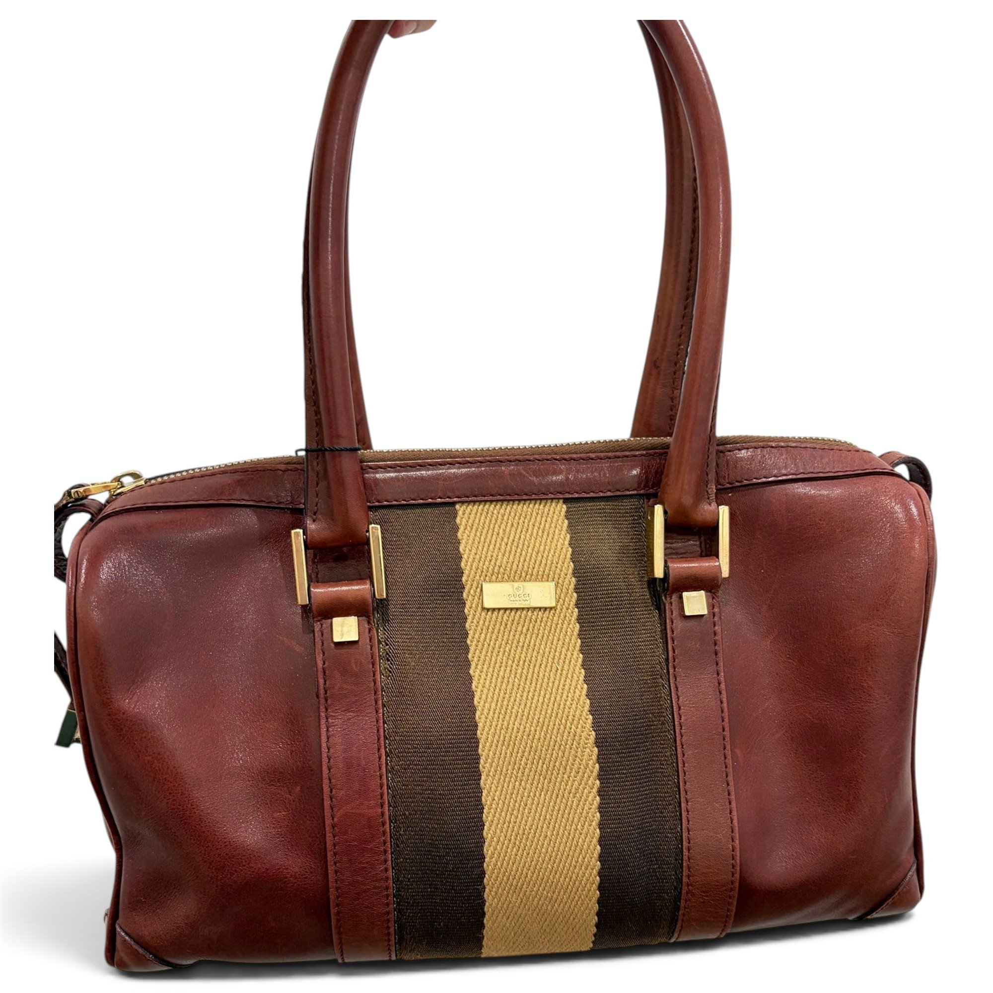 Ophidia Boston leather bowling bag