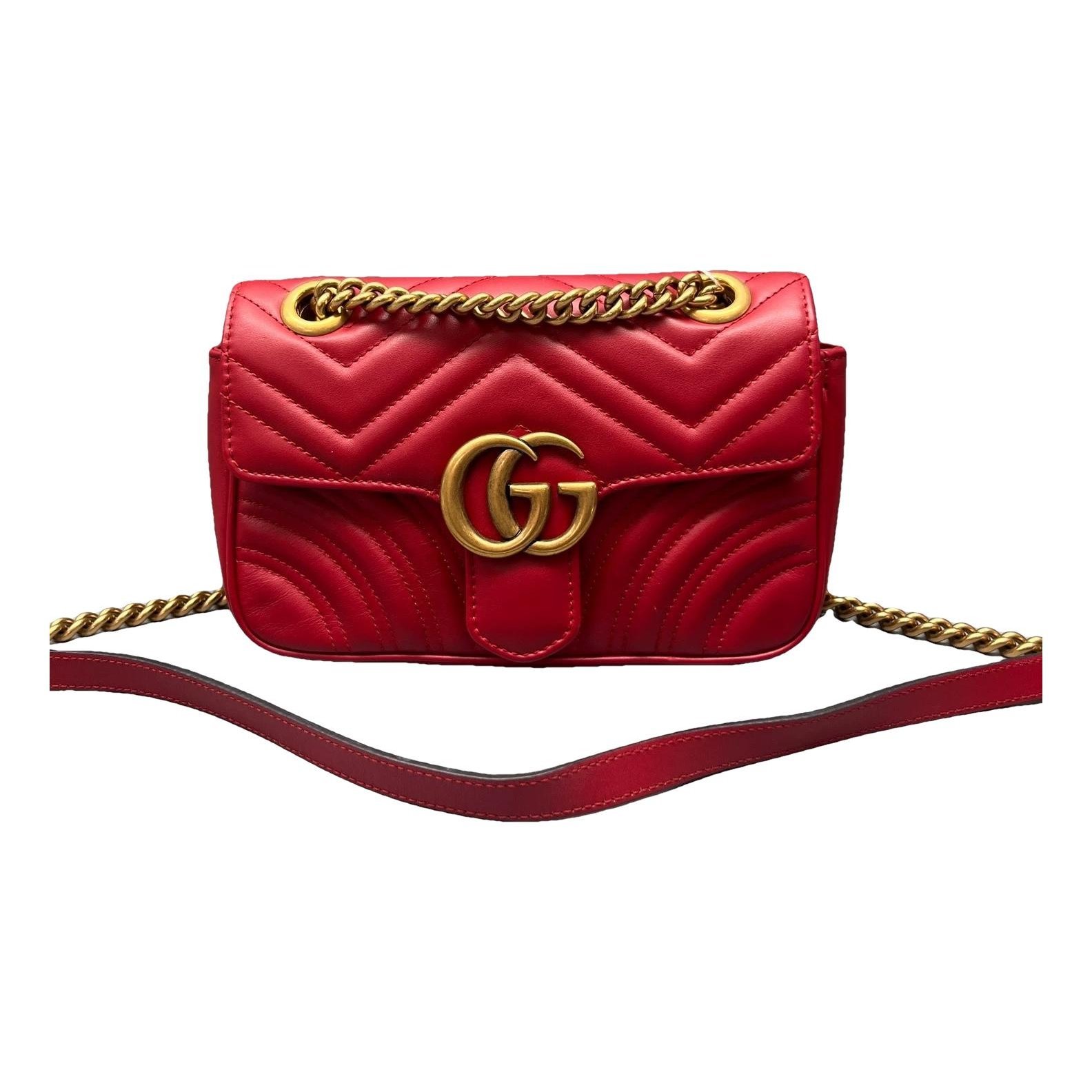 Pearly GG Marmont Flap leather handbag
