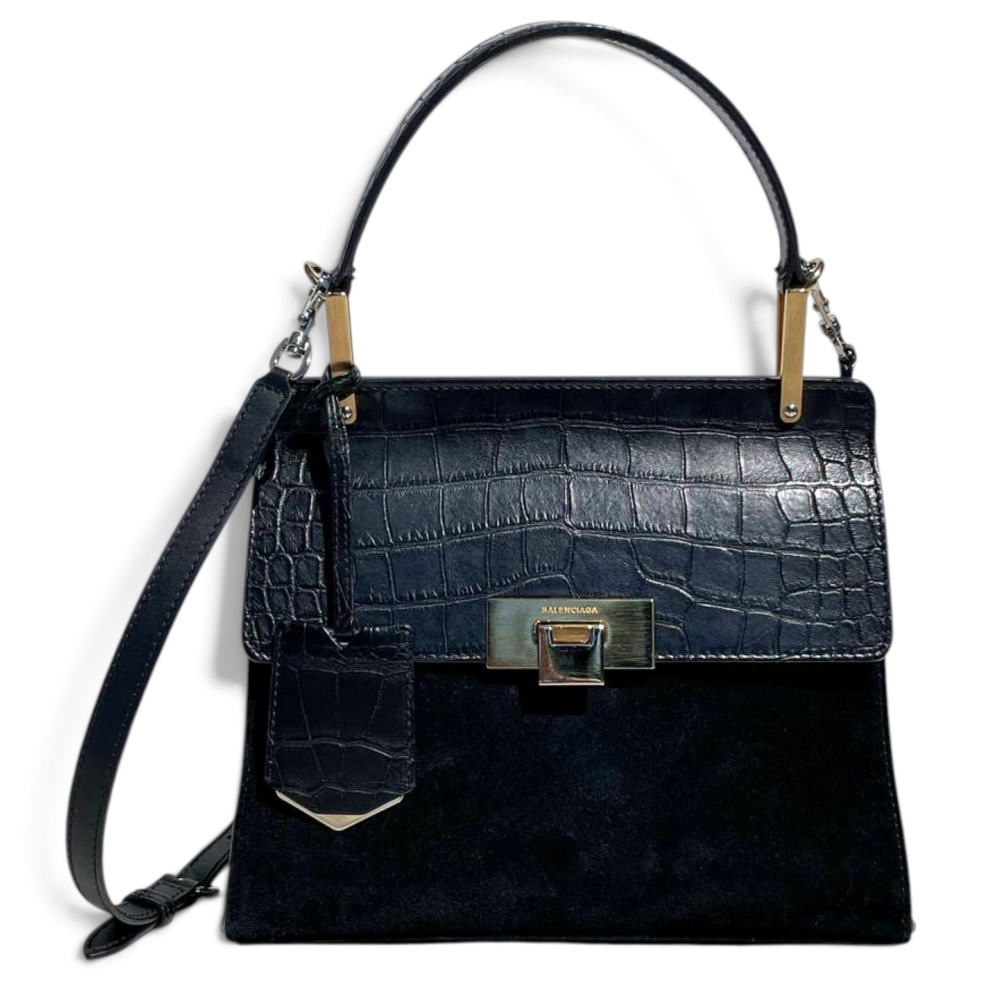 Padlock leather satchel