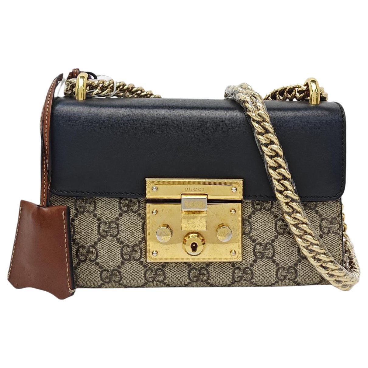 Padlock leather handbag