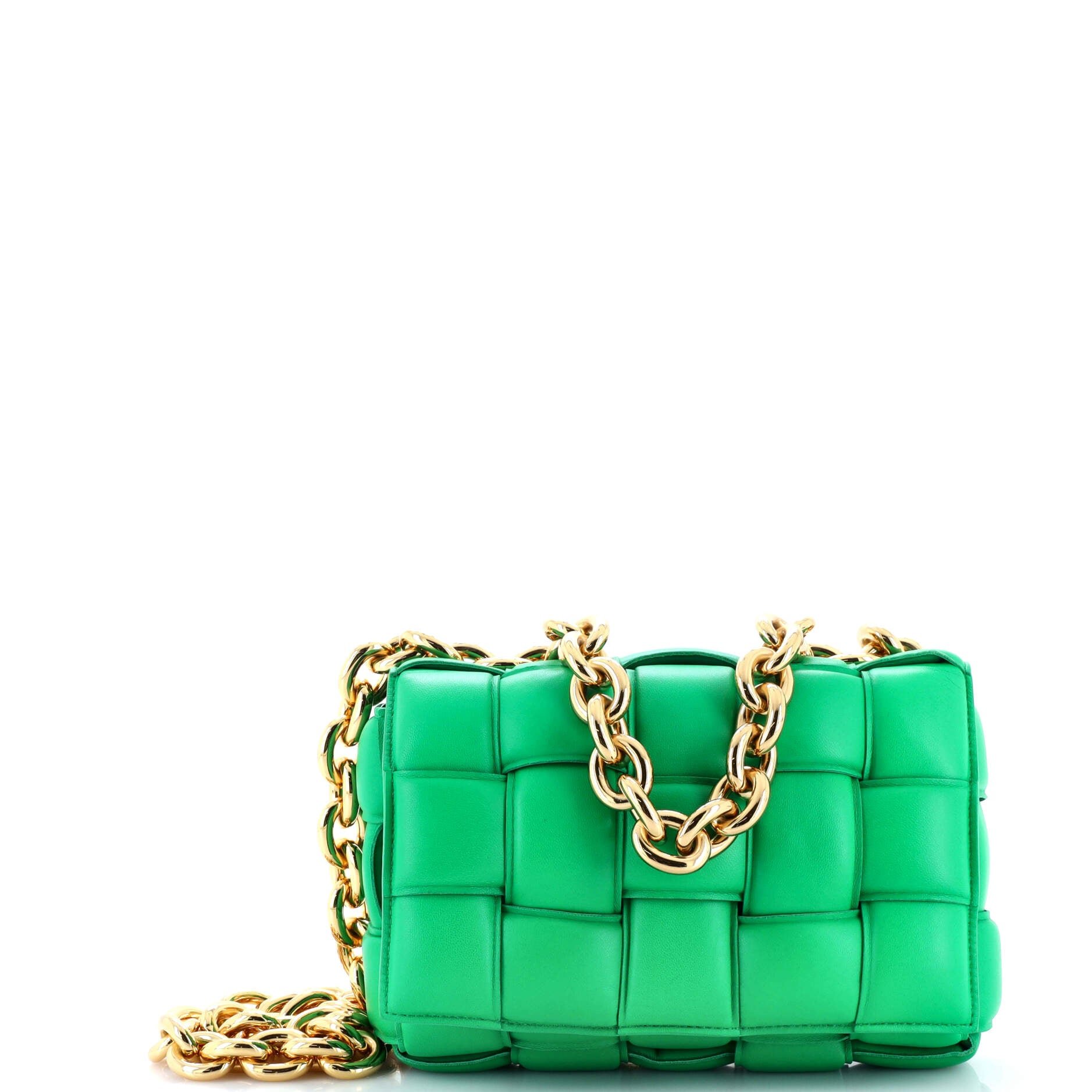 Bottega Veneta Cassette Chain Crossbody Bag Padded Maxi Intrecciato Leather