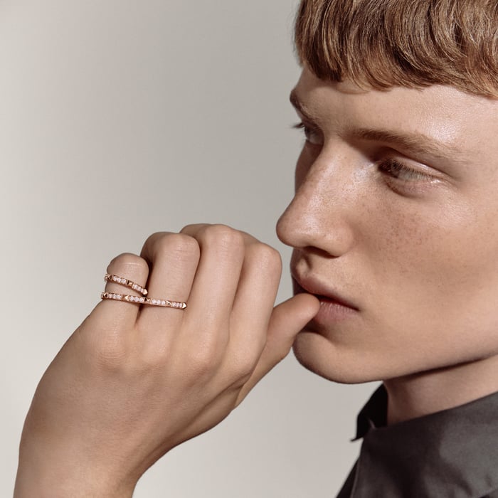 Sans Coloris Hermès Clou d'H Double Ring
