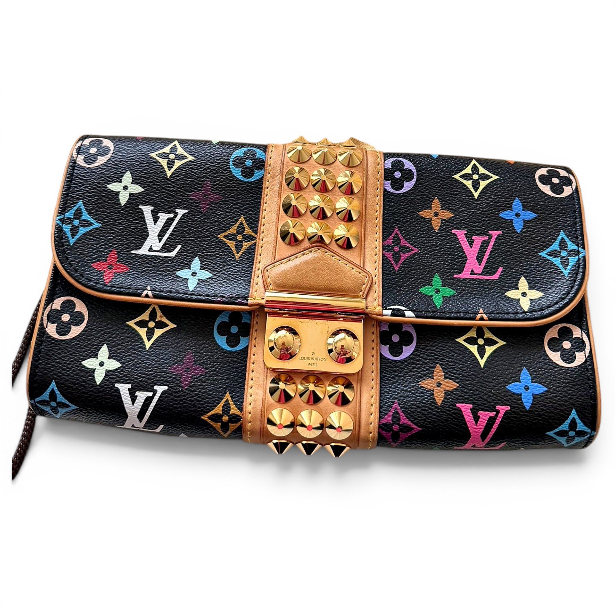 Leather clutch bag