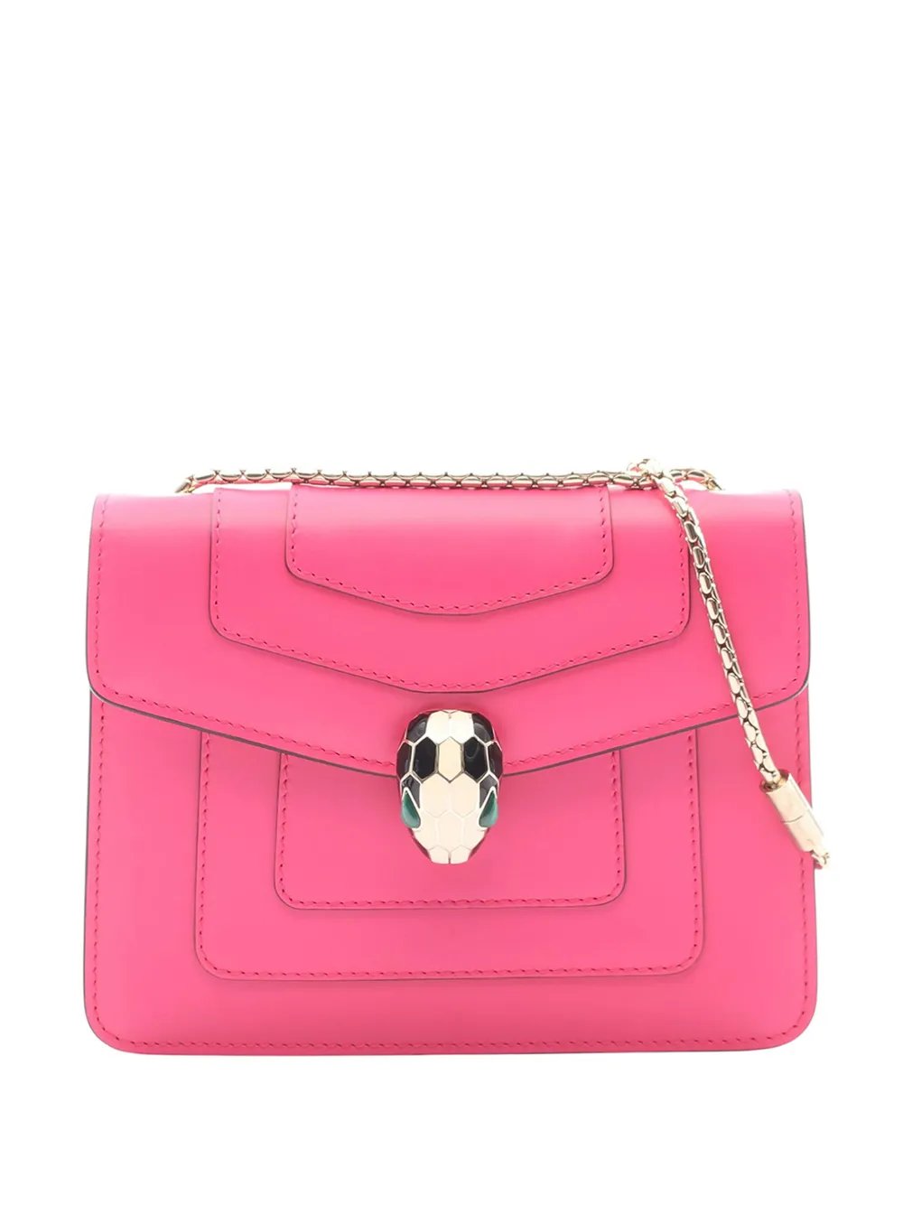 Bvlgari 2011-2025 Small Leather Square Serpenti Forever Chain crossbody bag