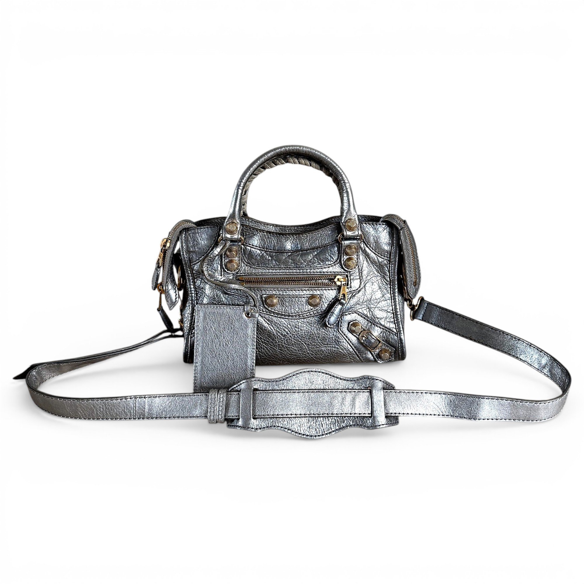City leather handbag