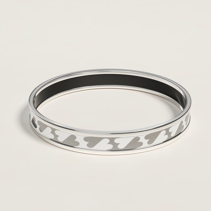 Orfèvre Blanc Platine Blanc Cartes a Jouer Bangle