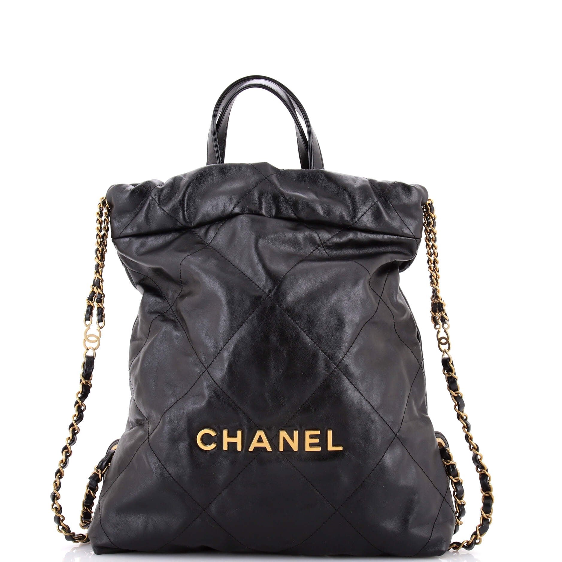 Chanel 22 Chain Backpack Quilted Calfskin Medium