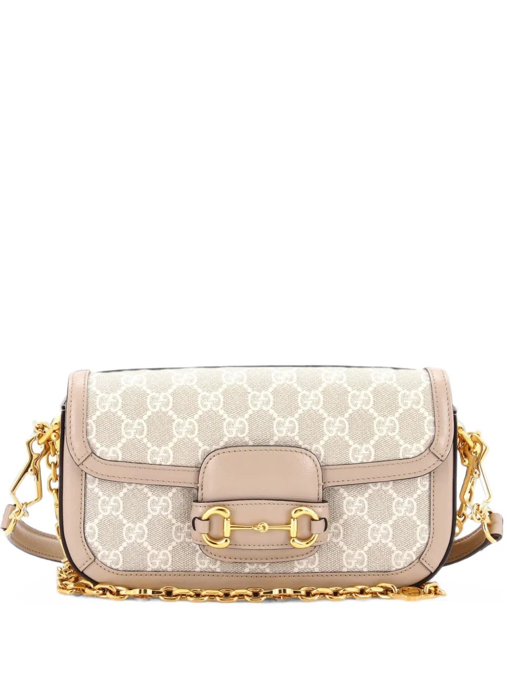 Horsebit 1955 Shoulder Bag GG Coated Canvas with Leather East West crossbody bag
