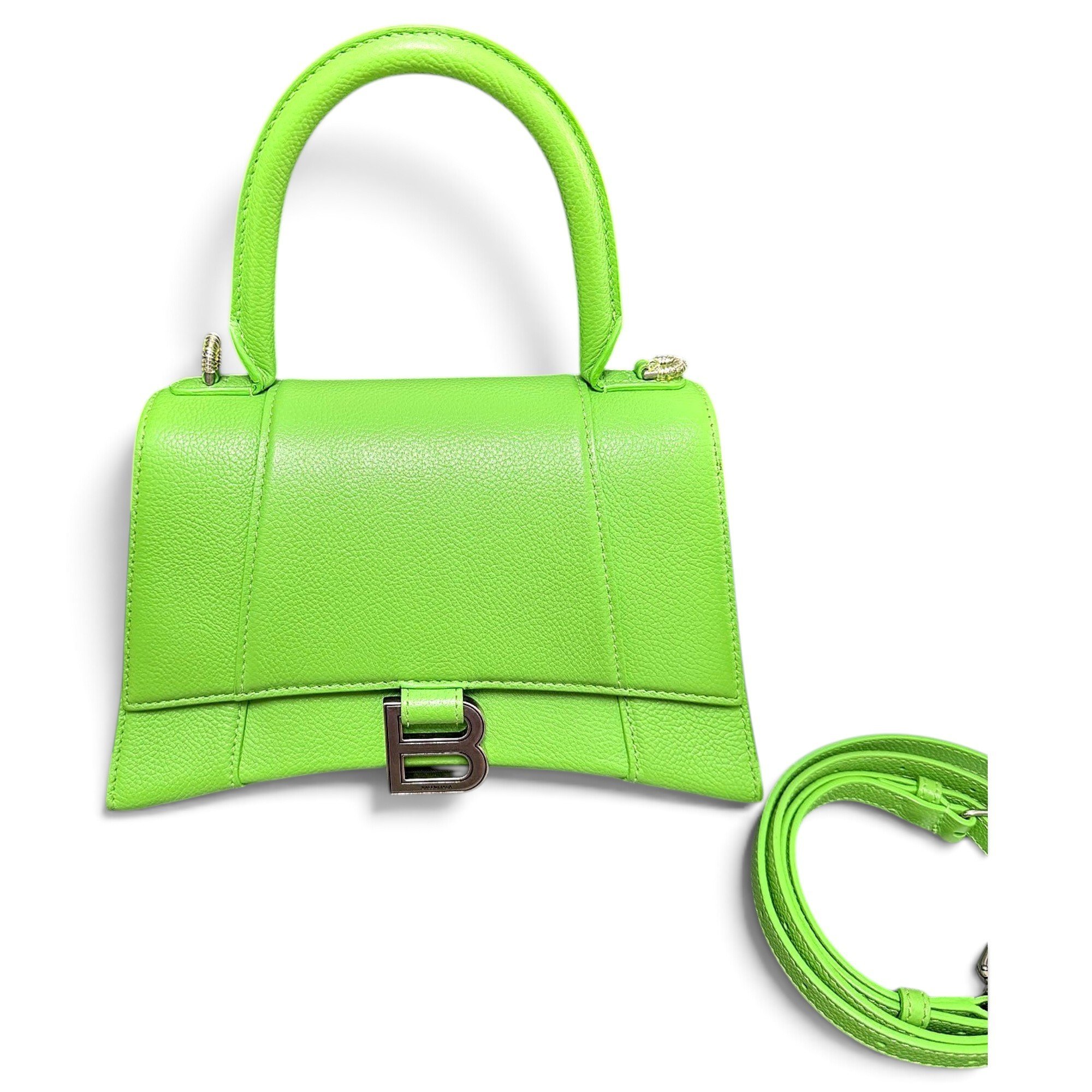 Hourglass leather handbag