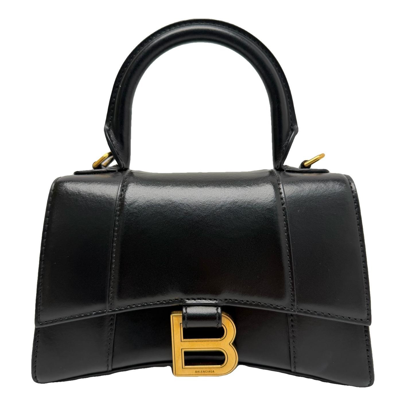 Hourglass leather handbag