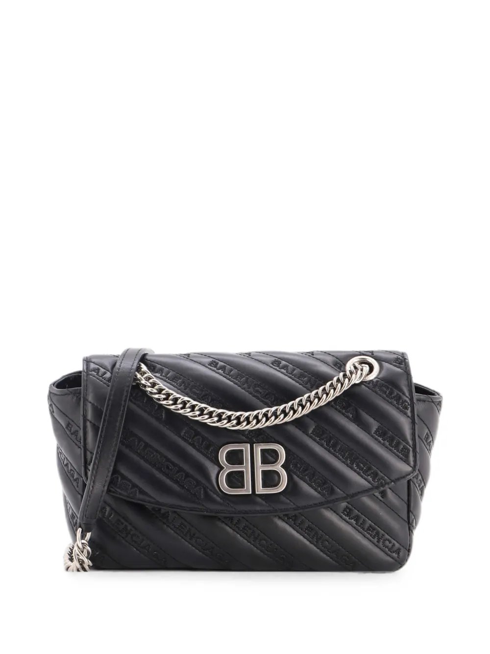 BB Chain Round Shoulder Bag Embossed Leather Small crossbody bag