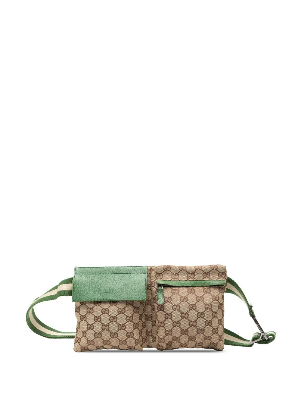 2000-2015 GG Canvas Web Double Pocket belt bag