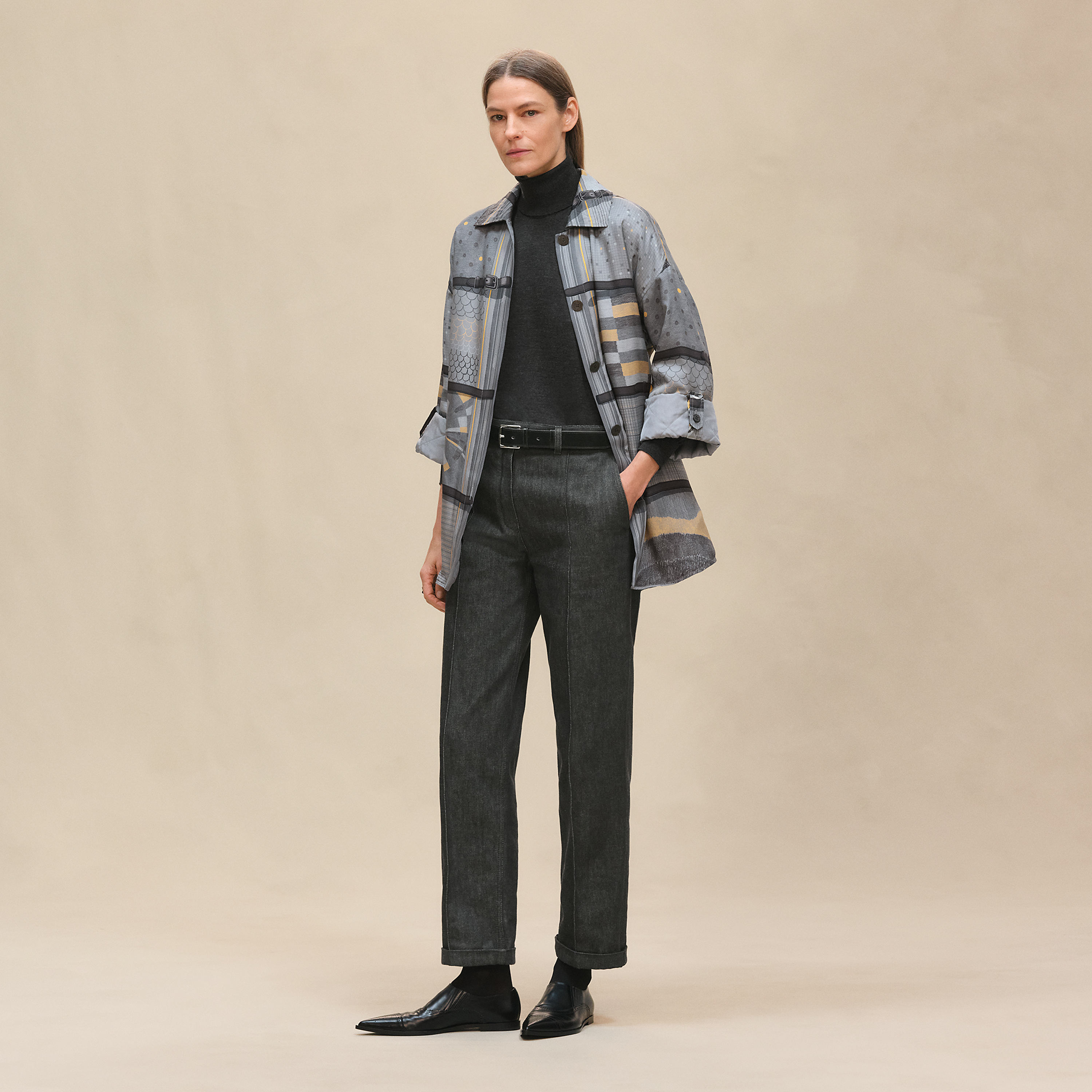 "Coloriages de Jour" quilted overshirt