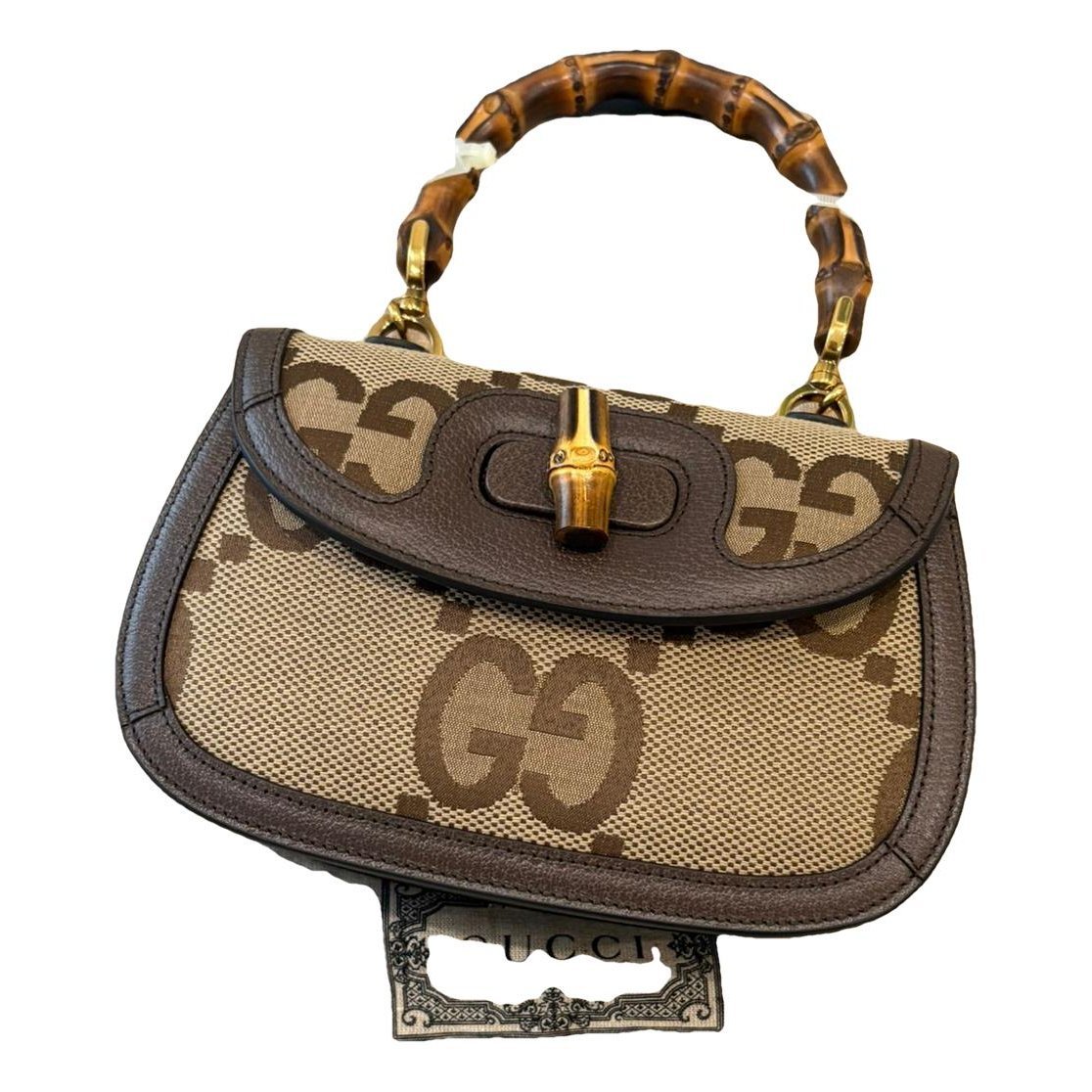 Convertible Bamboo Top Handle leather handbag