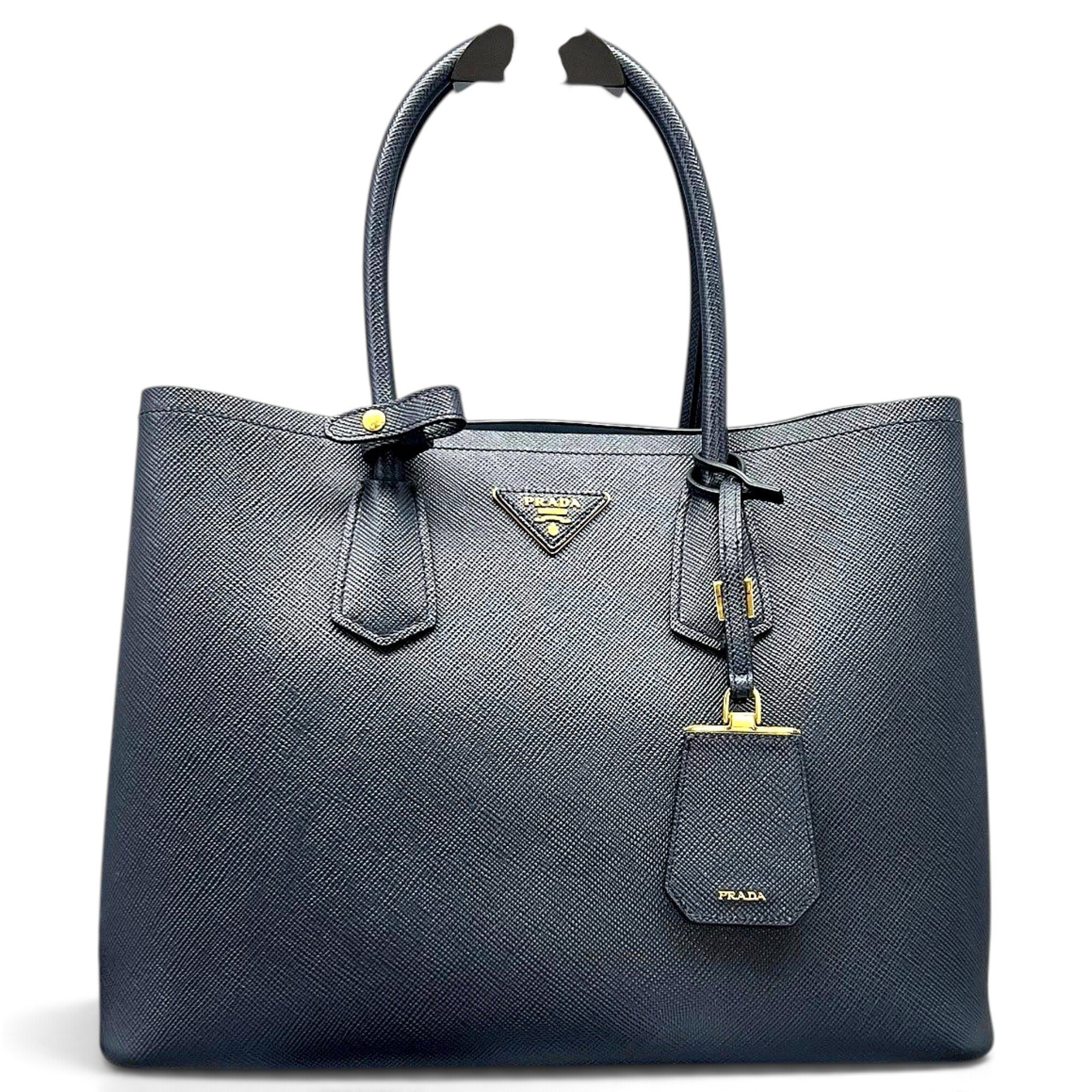 Double leather handbag