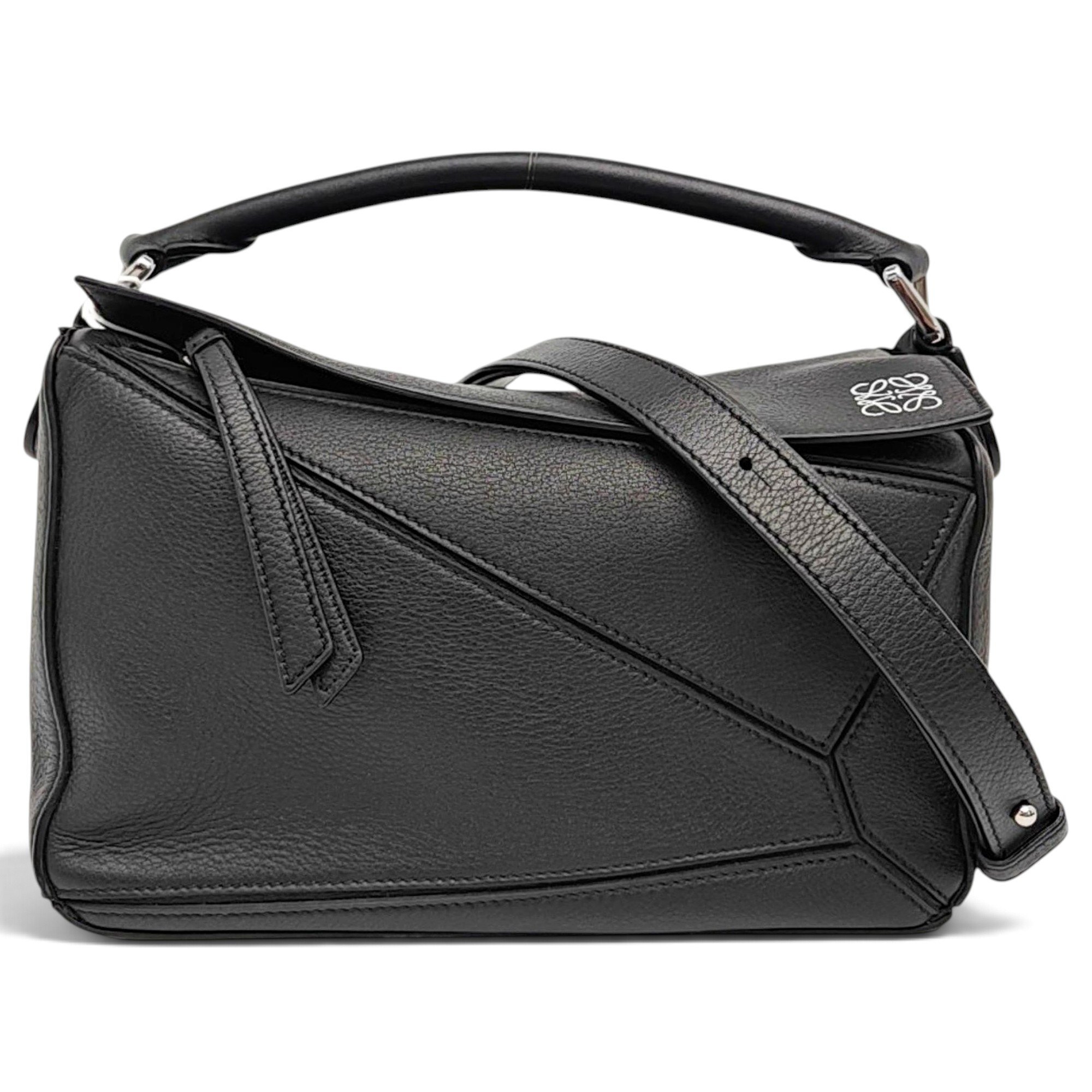Puzzle leather handbag