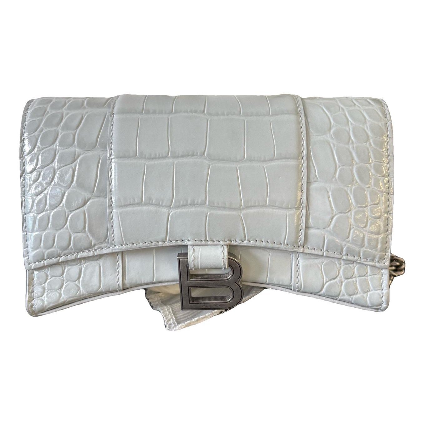 Hourglass leather handbag