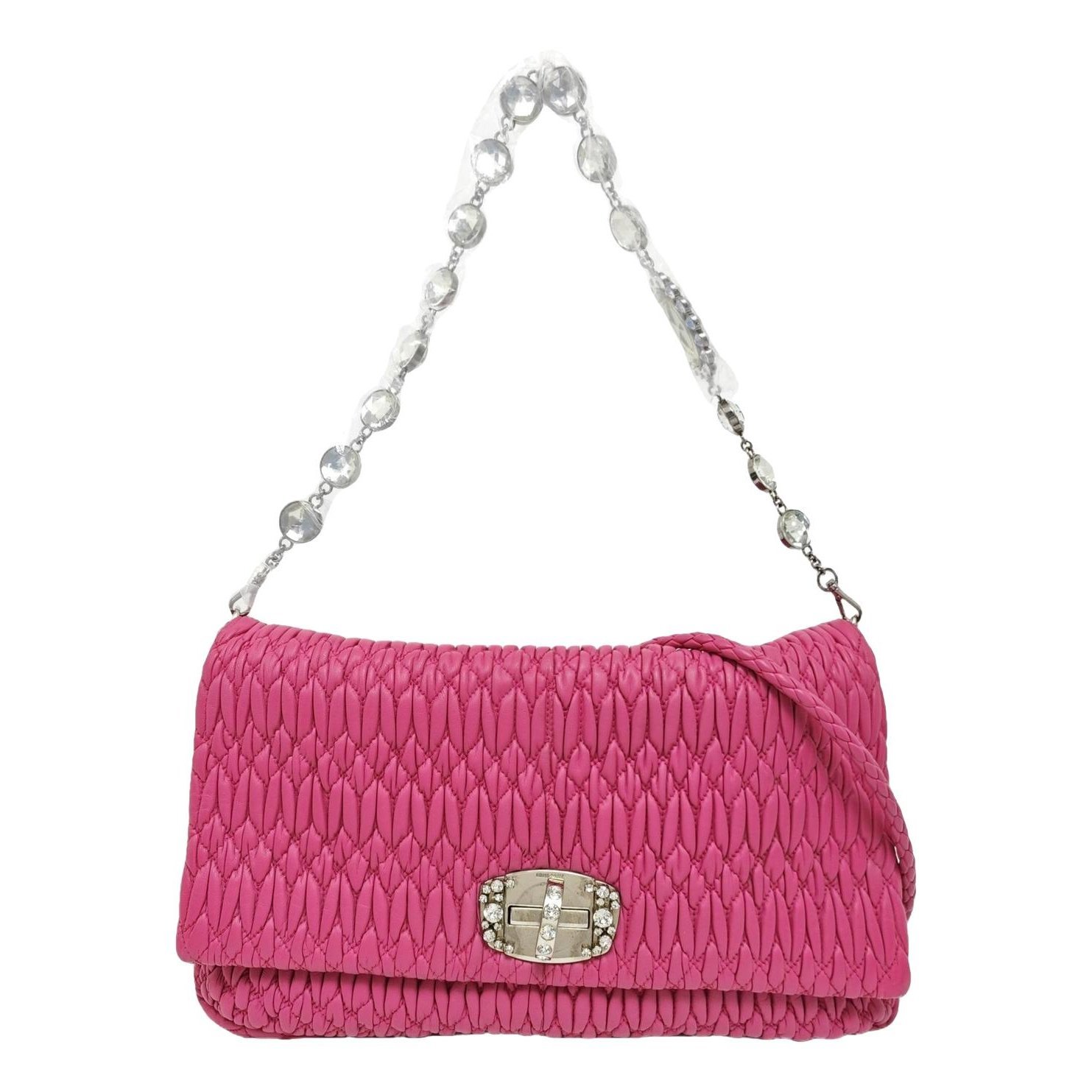 Miu Crystal leather handbag