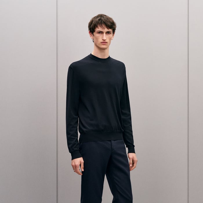 Marine "Detail H" Crewneck Sweater