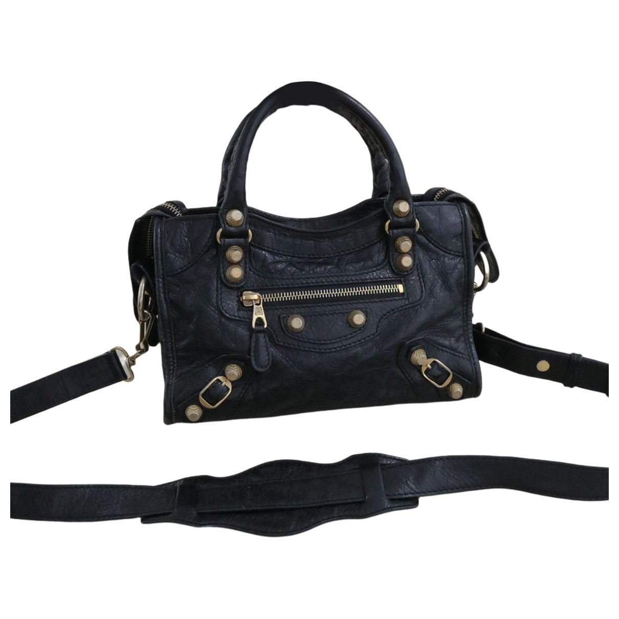 City leather handbag