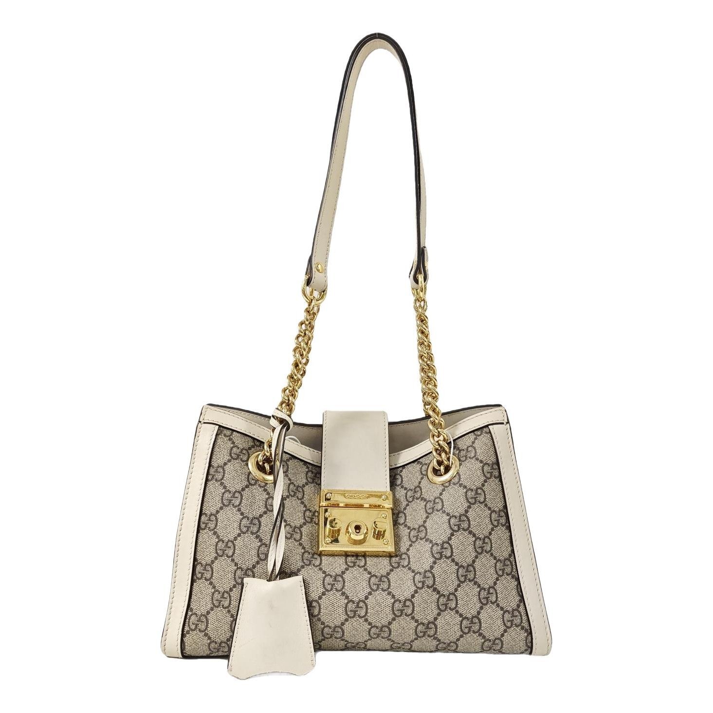 Padlock leather handbag