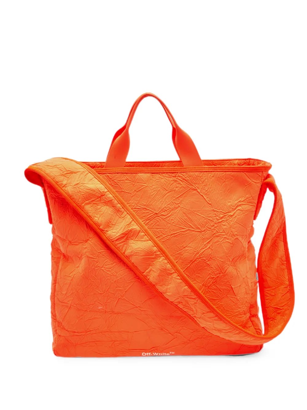 logo-detail crinkled tote bag