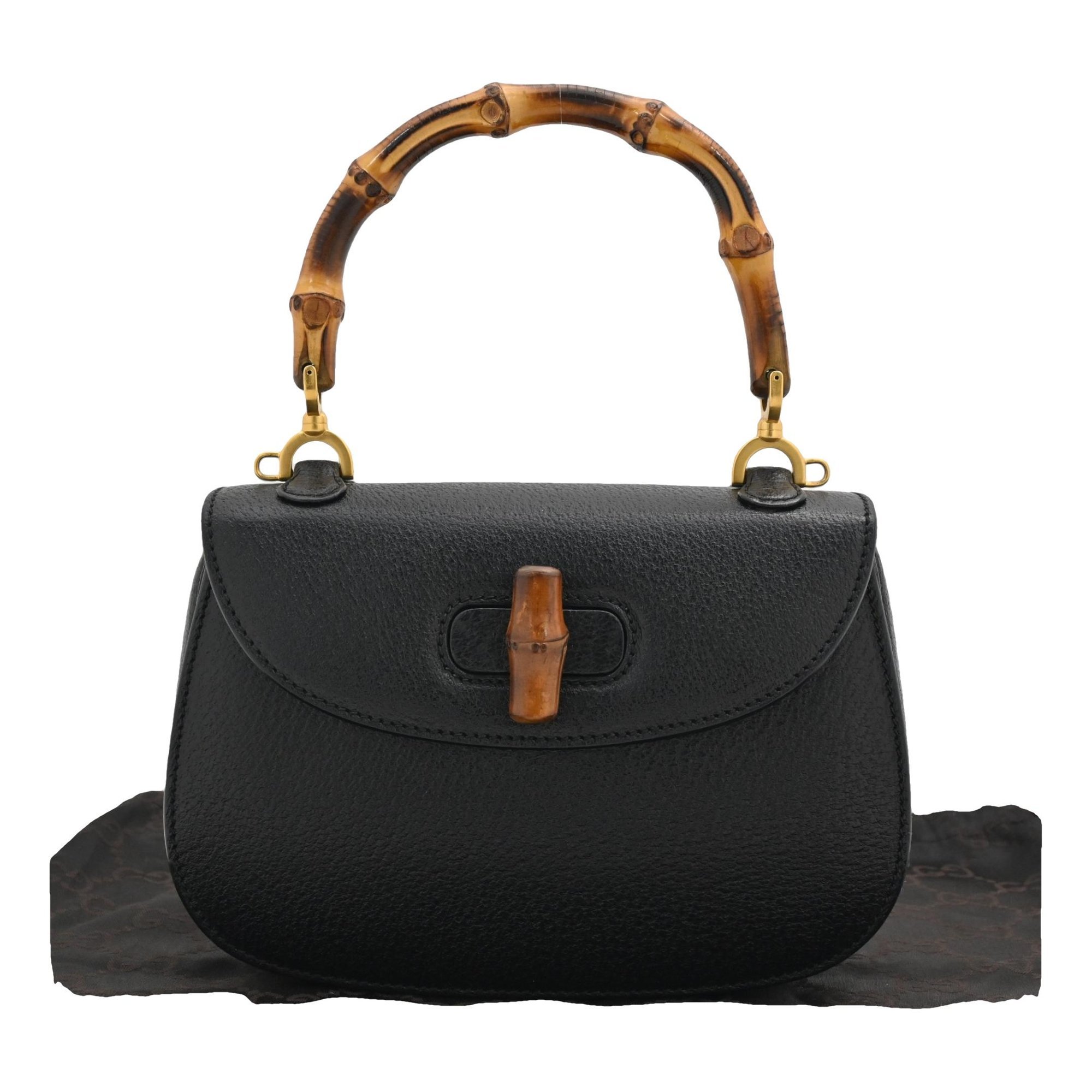 Convertible Bamboo Top Handle leather handbag