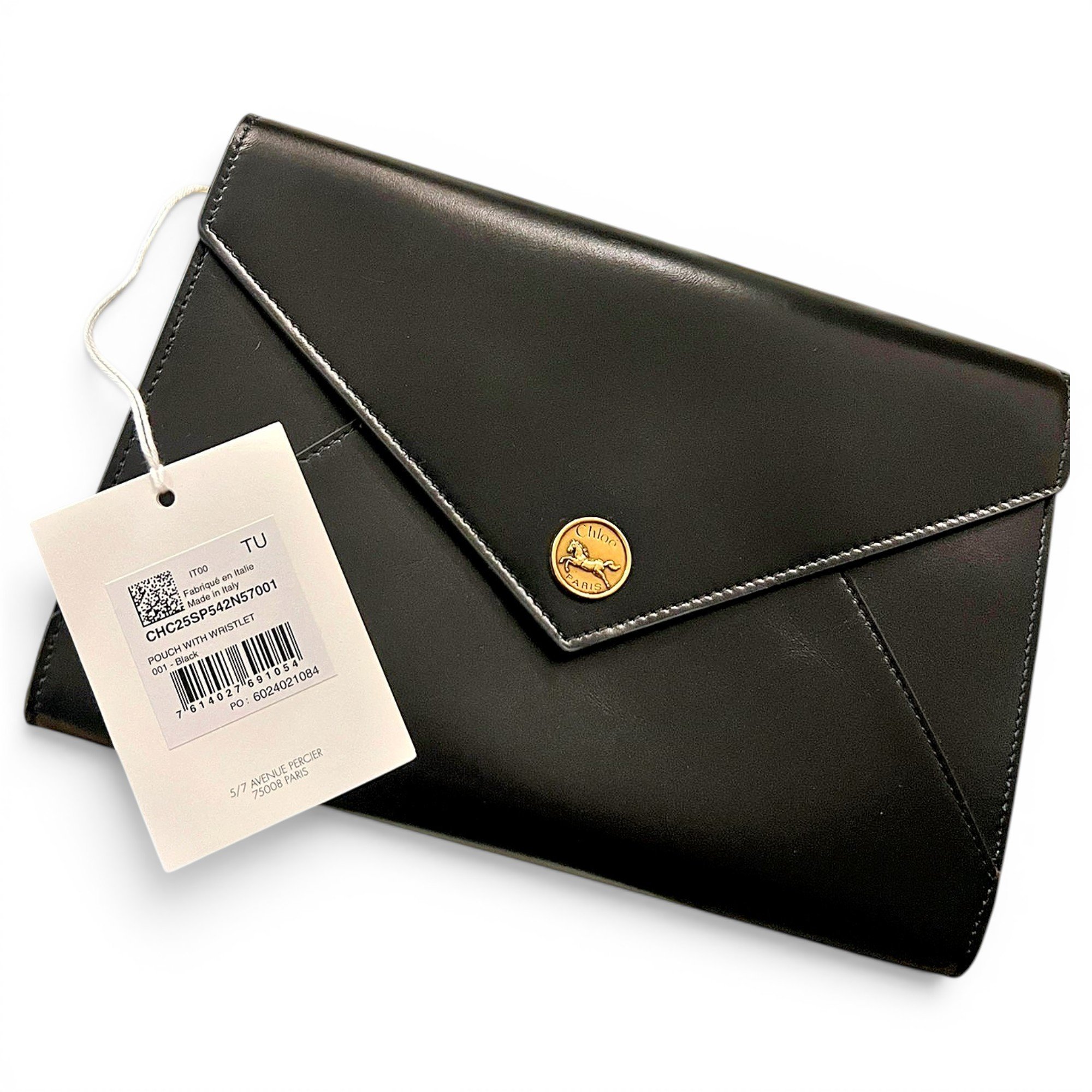 Leather clutch bag
