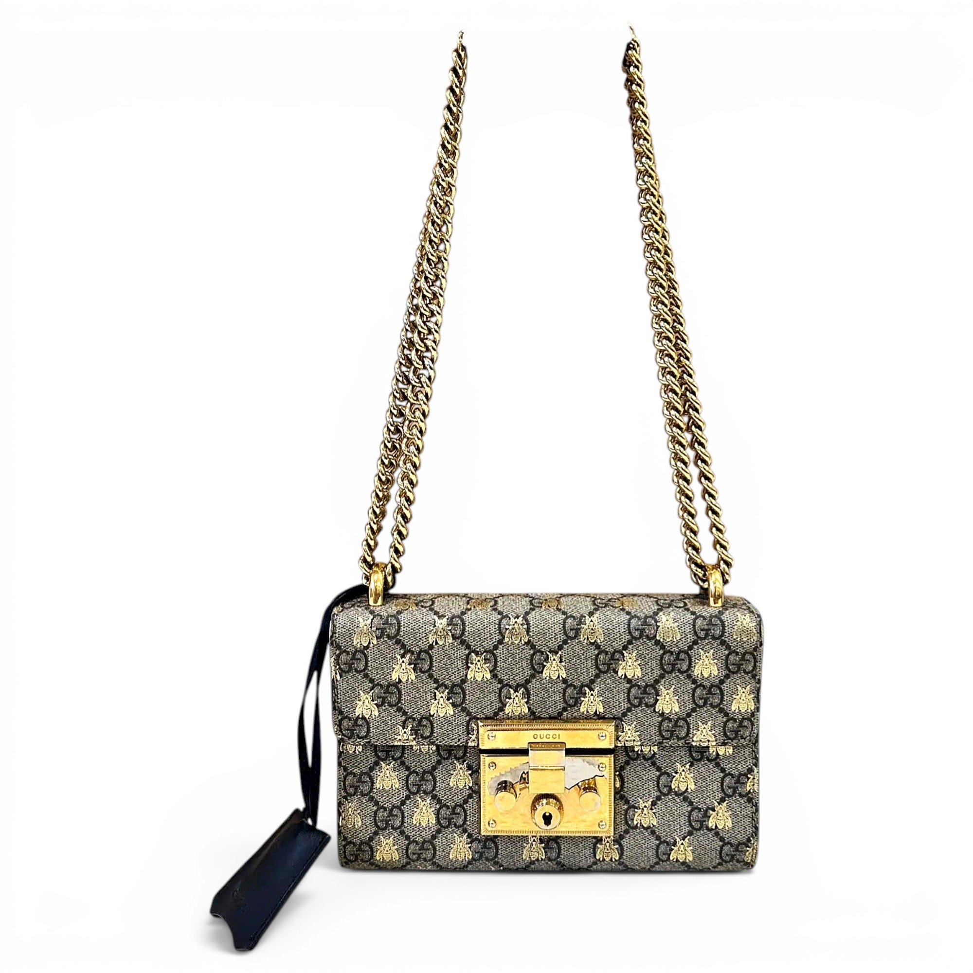 Padlock vinyl handbag