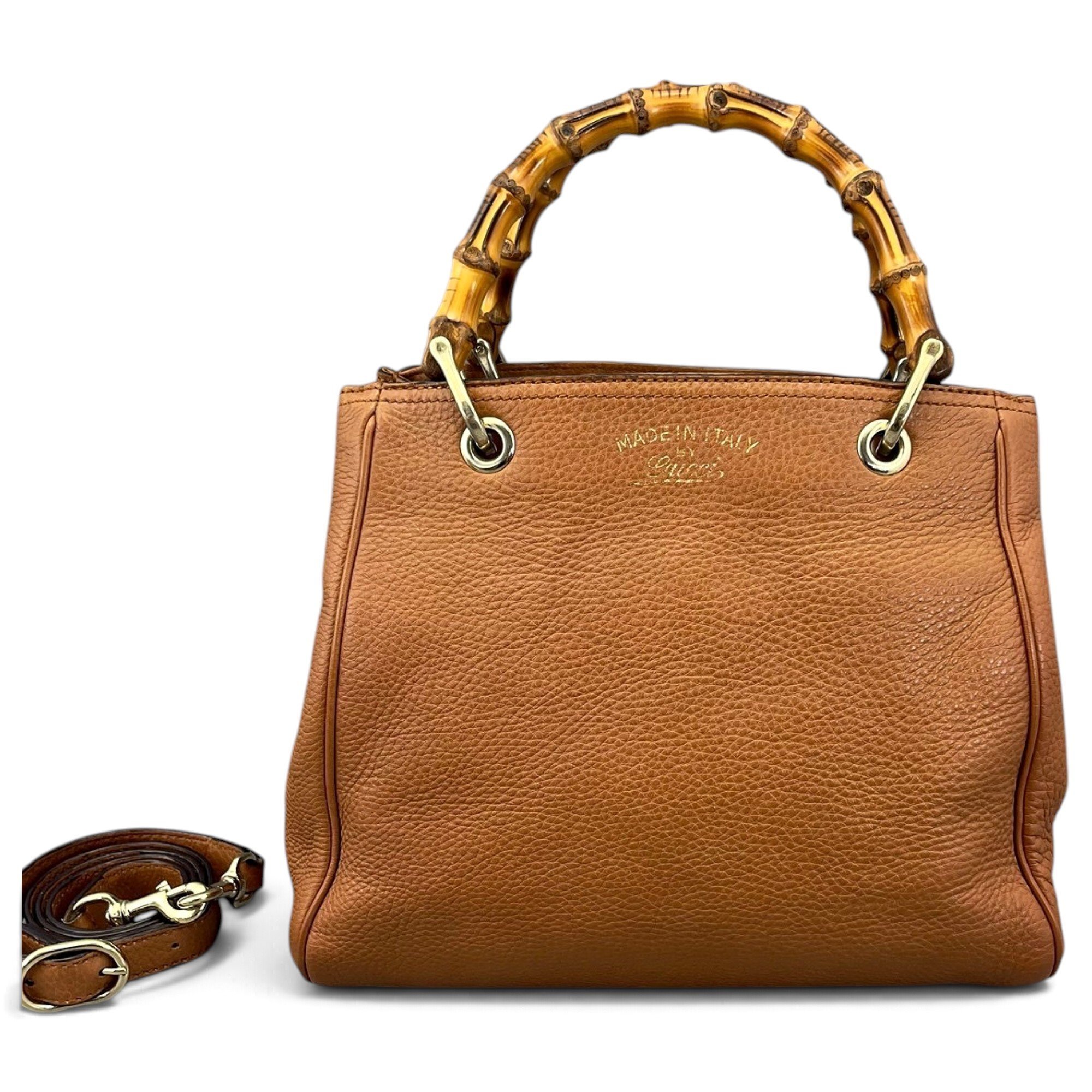 Bamboo leather handbag