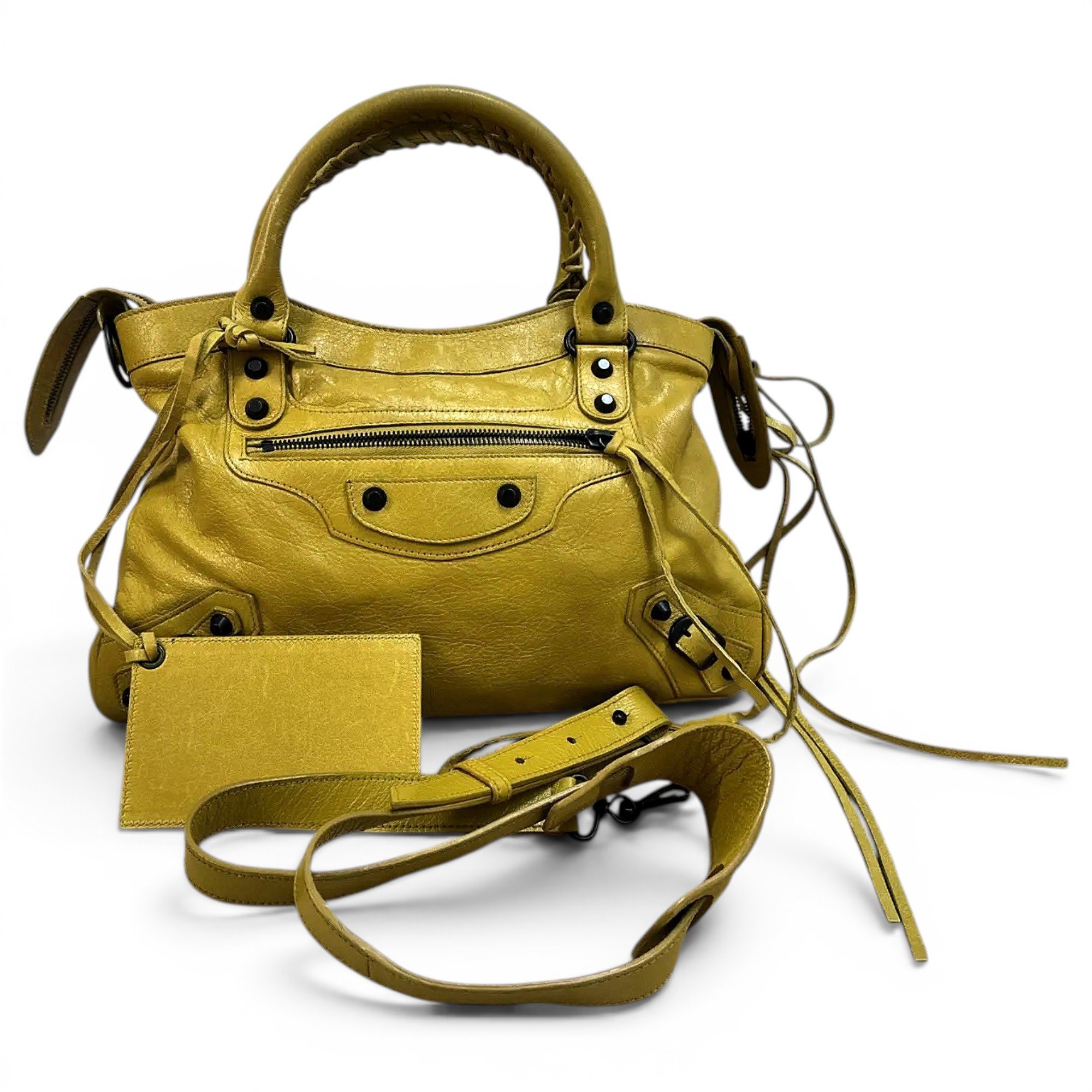 City leather handbag