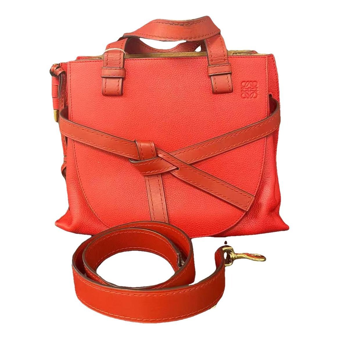 Gate Top Handle leather handbag