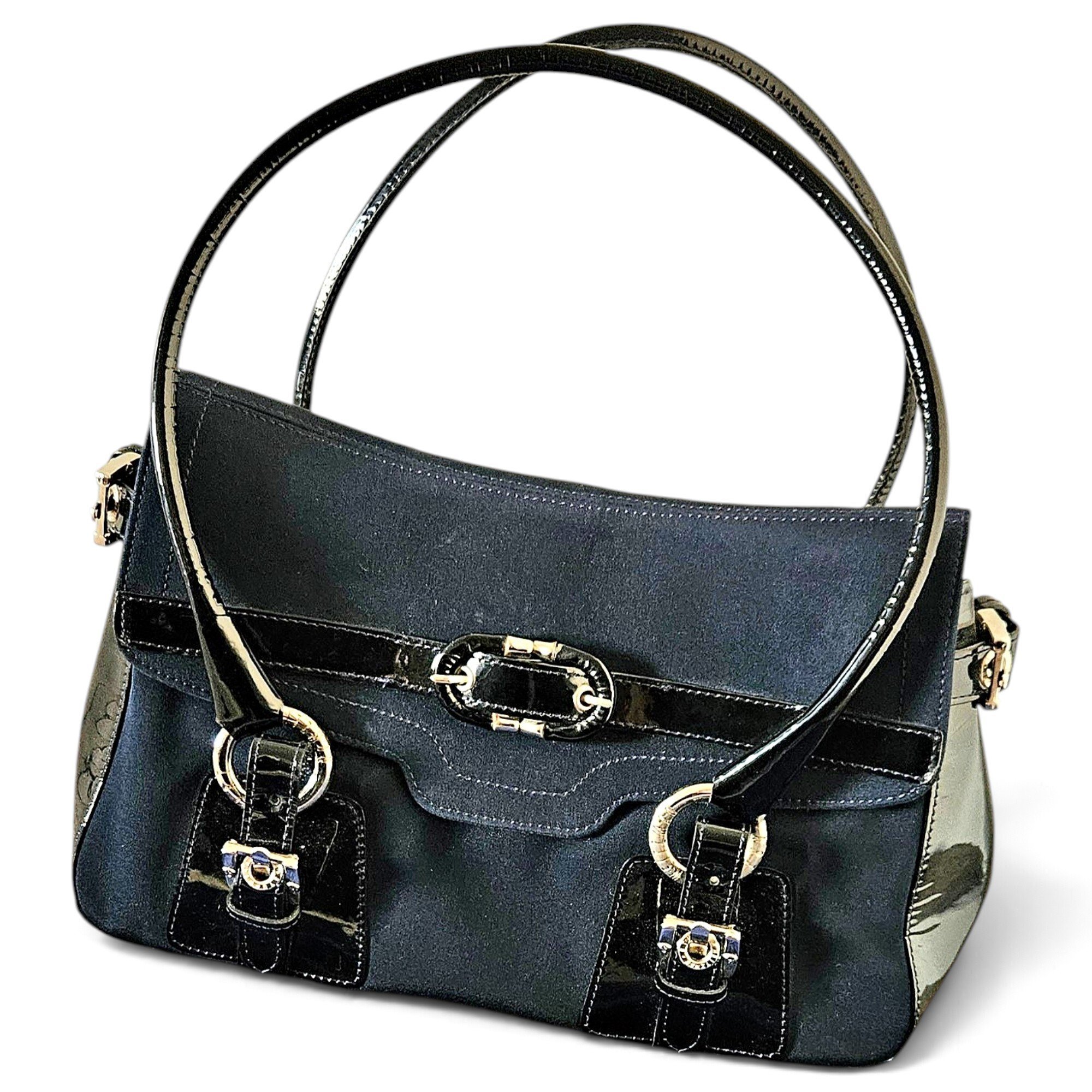 Patent leather handbag