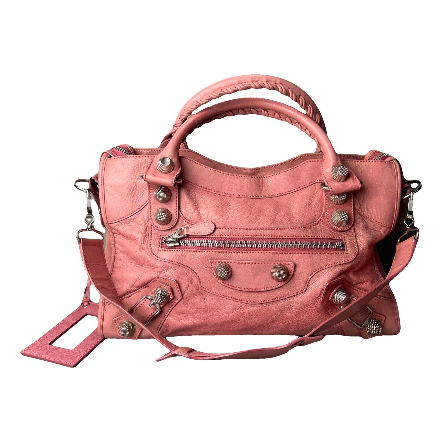 City leather handbag