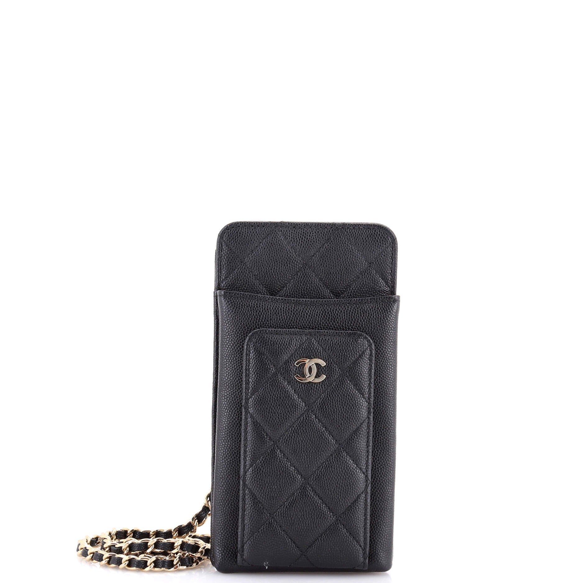 O Phone Holder Crossbody Bag Quilted Caviar