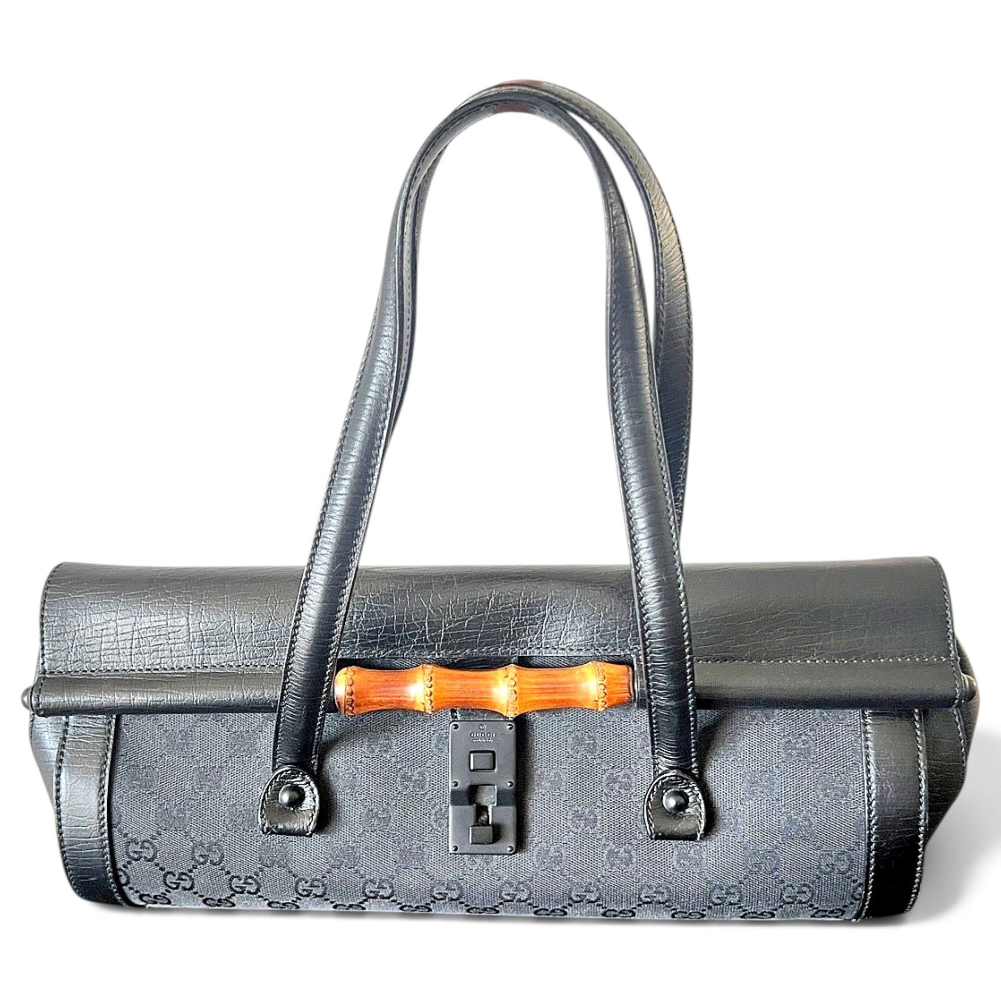 Bamboo Top Handle leather handbag