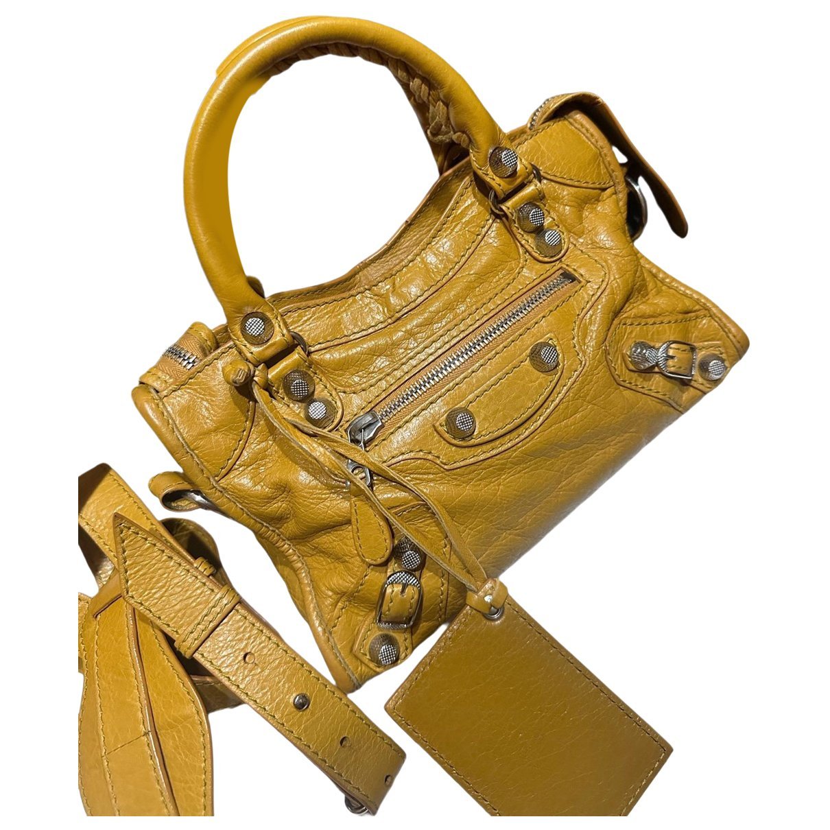 City leather handbag