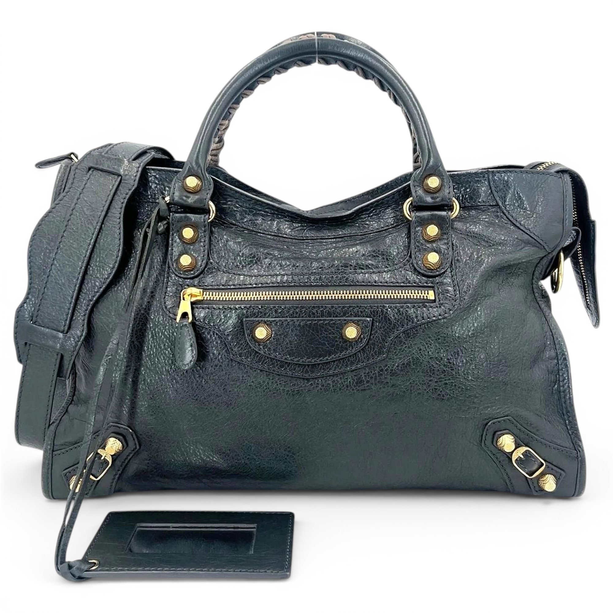 City leather handbag