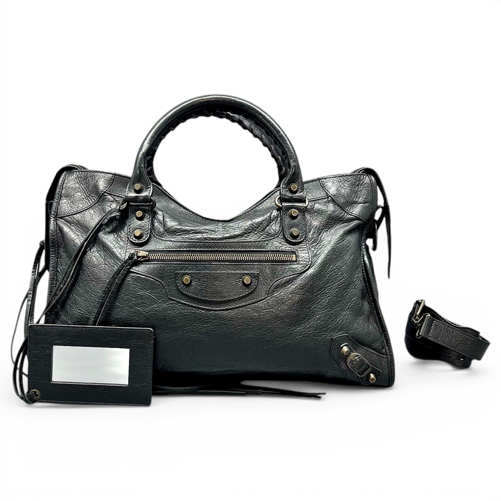 City leather handbag