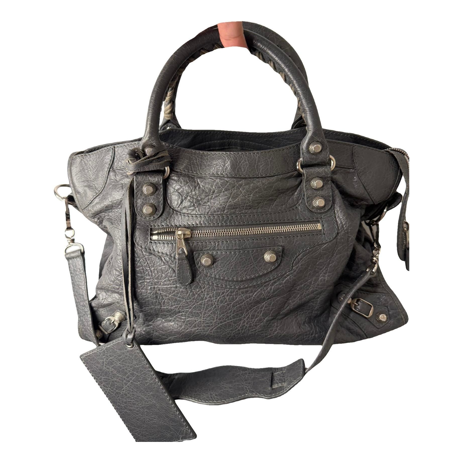 City leather handbag