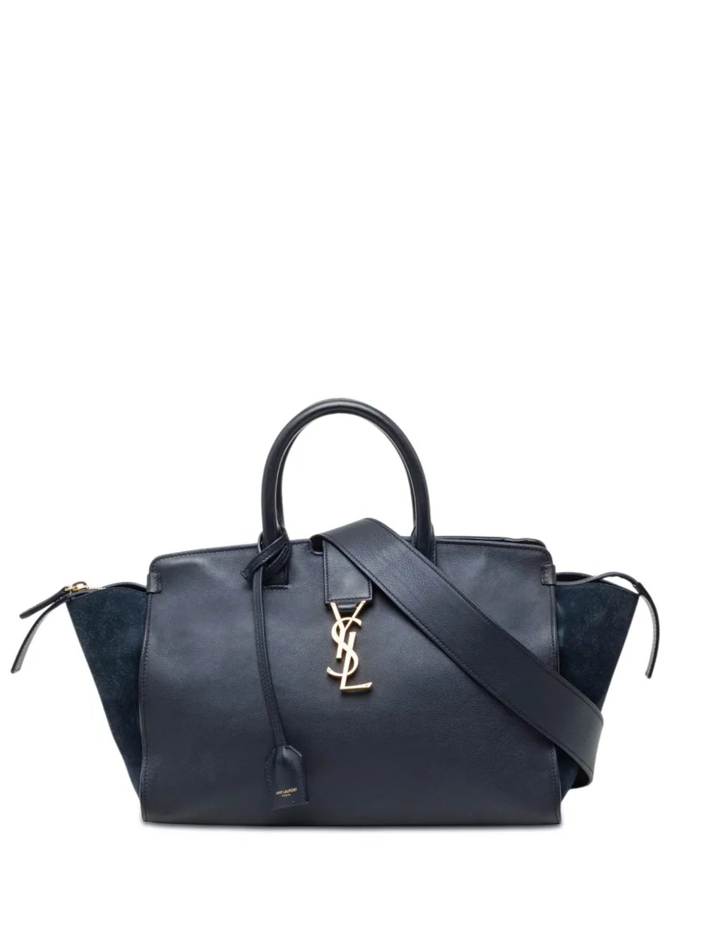 Saint Laurent 2016 Small Suede Trimmed Calfskin Downtown Cabas satchel